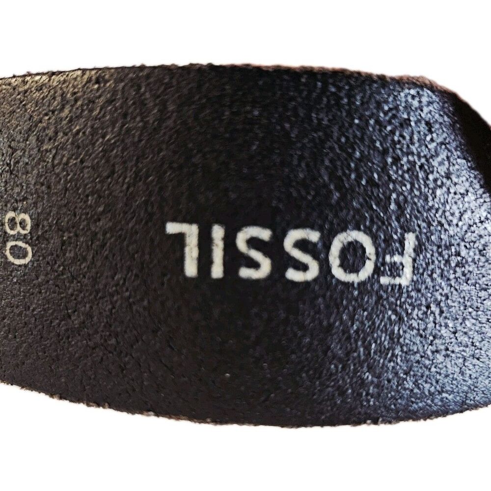 Fossil Black Leather Belt Size 32 - Picture 2 of 6